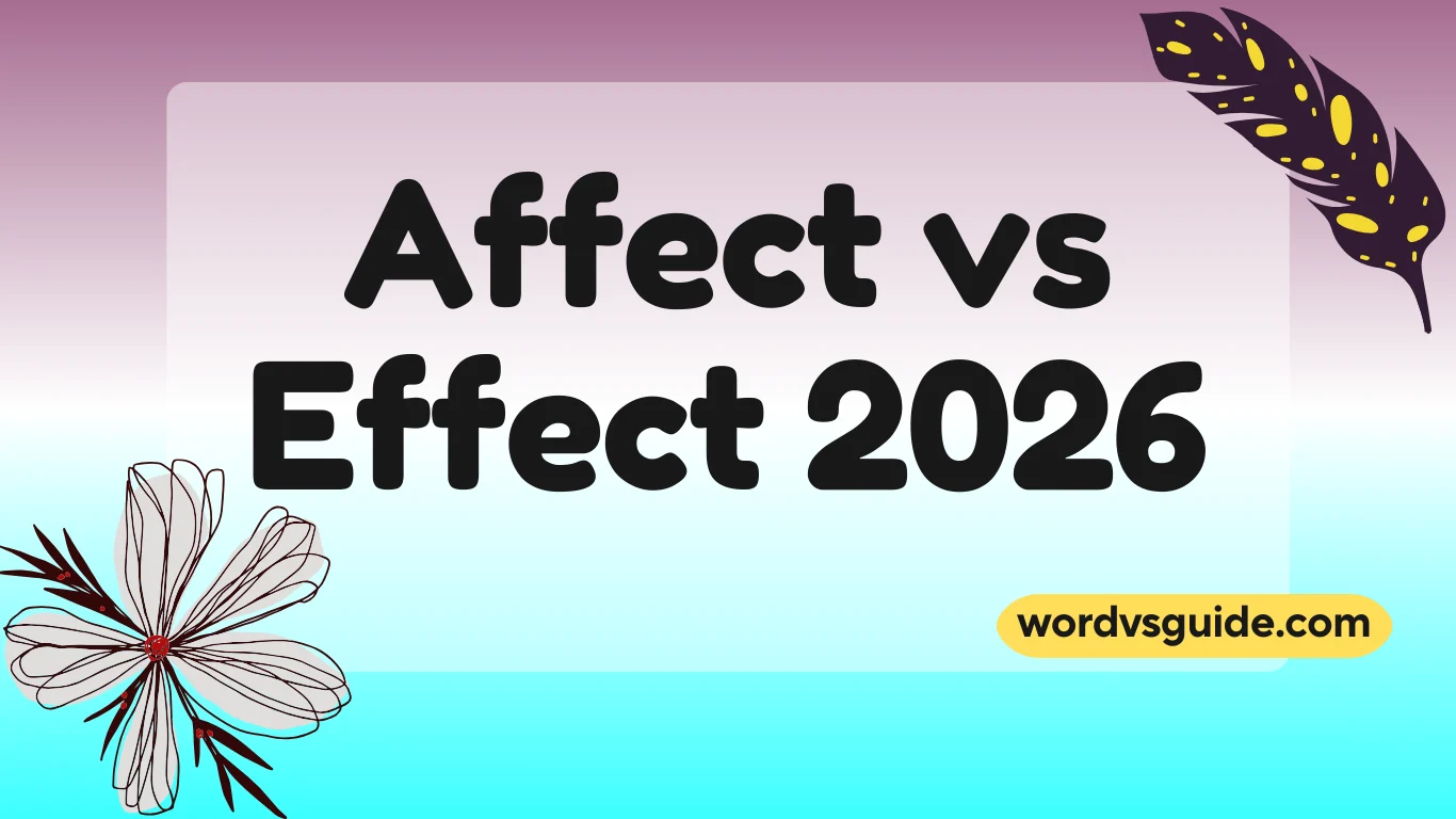 Affect vs Effect